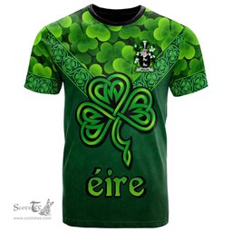 ScotsTee Shop Irish Neilan or O Neylan Coat of Arms Irish T Shirt Irish Shamrock Triangle Style