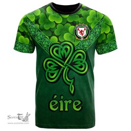 ScotsTee Shop Irish House of MACAWLEY Coat of Arms Irish T Shirt Irish Shamrock Triangle Style