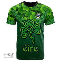 ScotsTee Shop Irish Gilchrist or McGilchrist Coat of Arms Irish T Shirt Irish Shamrock Triangle Style