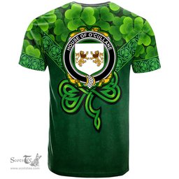 ScotsTee Shop Irish House of O CULLANE or Collins Coat of Arms Irish T Shirt Irish Shamrock Triangle Style