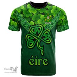 ScotsTee Shop Irish Reynolds or McRannell Coat of Arms Irish T Shirt Irish Shamrock Triangle Style