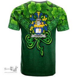 ScotsTee Shop Irish Conroy or O Mulconroy Coat of Arms Irish T Shirt Irish Shamrock Triangle Style