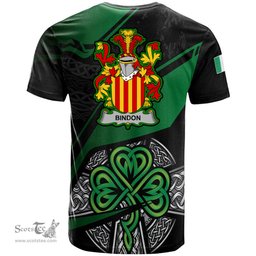 ScotsTee Shop Irish Bindon Coat of Arms Irish T Shirt Irish Celtic Cross & Shamrock