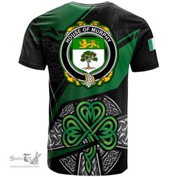 ScotsTee Shop Irish House of MURPHY O Morchoe Coat of Arms Irish T Shirt Irish Celtic Cross & Shamrock