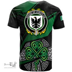 ScotsTee Shop Irish House of O BOYLAND Coat of Arms Irish T Shirt Irish Celtic Cross & Shamrock