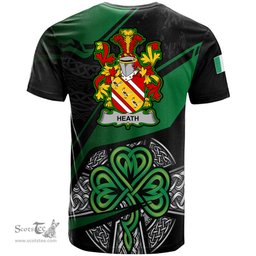 ScotsTee Shop Irish Heath Coat of Arms Irish T Shirt Irish Celtic Cross & Shamrock