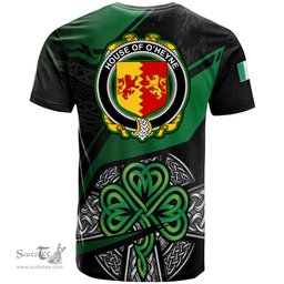 ScotsTee Shop Irish House of O HEYNE Coat of Arms Irish T Shirt Irish Celtic Cross & Shamrock