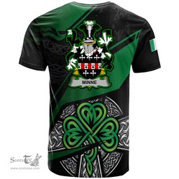ScotsTee Shop Irish Minne Coat of Arms Irish T Shirt Irish Celtic Cross & Shamrock