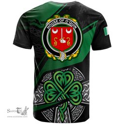 ScotsTee Shop Irish House of O QUIN Thomond Coat of Arms Irish T Shirt Irish Celtic Cross & Shamrock