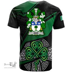 ScotsTee Shop Irish Kidd Coat of Arms Irish T Shirt Irish Celtic Cross & Shamrock