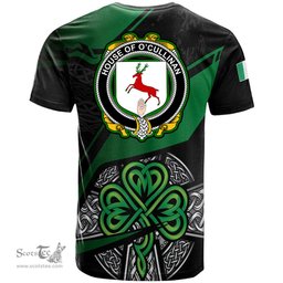 ScotsTee Shop Irish House of O CULLINAN Coat of Arms Irish T Shirt Irish Celtic Cross & Shamrock
