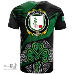 ScotsTee Shop Irish House of O HEA Coat of Arms Irish T Shirt Irish Celtic Cross & Shamrock