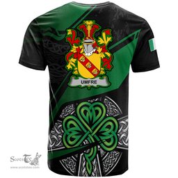 ScotsTee Shop Irish Umfre Coat of Arms Irish T Shirt Irish Celtic Cross & Shamrock
