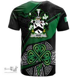 ScotsTee Shop Irish Wise Coat of Arms Irish T Shirt Irish Celtic Cross & Shamrock