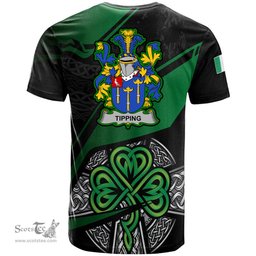 ScotsTee Shop Irish Tipping Coat of Arms Irish T Shirt Irish Celtic Cross & Shamrock