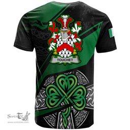 ScotsTee Shop Irish Touchet Coat of Arms Irish T Shirt Irish Celtic Cross & Shamrock