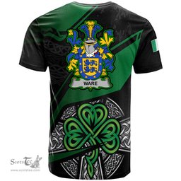 ScotsTee Shop Irish Ware Coat of Arms Irish T Shirt Irish Celtic Cross & Shamrock