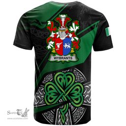 ScotsTee Shop Irish Wybrants Coat of Arms Irish T Shirt Irish Celtic Cross & Shamrock