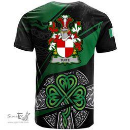 ScotsTee Shop Irish Tuite Coat of Arms Irish T Shirt Irish Celtic Cross & Shamrock