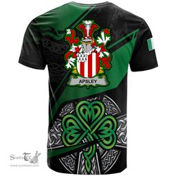ScotsTee Shop Irish Apsley Coat of Arms Irish T Shirt Irish Celtic Cross & Shamrock