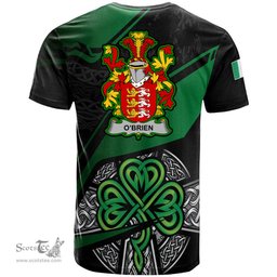 ScotsTee Shop Irish Brien or O Brien Coat of Arms Irish T Shirt Irish Celtic Cross & Shamrock