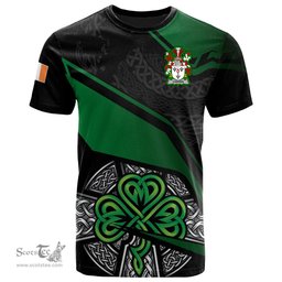 ScotsTee Shop Irish Carden Coat of Arms Irish T Shirt Irish Celtic Cross & Shamrock