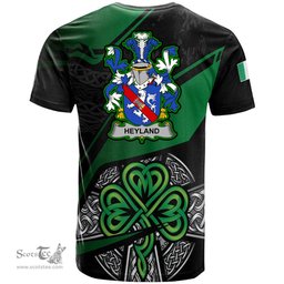 ScotsTee Shop Irish Heyland Coat of Arms Irish T Shirt Irish Celtic Cross & Shamrock