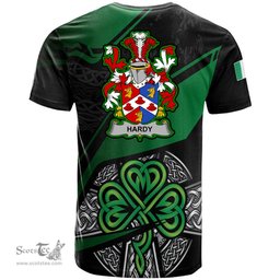 ScotsTee Shop Irish Hardy Coat of Arms Irish T Shirt Irish Celtic Cross & Shamrock