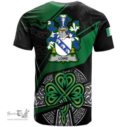 ScotsTee Shop Irish Lowe Coat of Arms Irish T Shirt Irish Celtic Cross & Shamrock