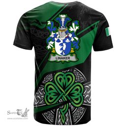 ScotsTee Shop Irish Linaker Coat of Arms Irish T Shirt Irish Celtic Cross & Shamrock