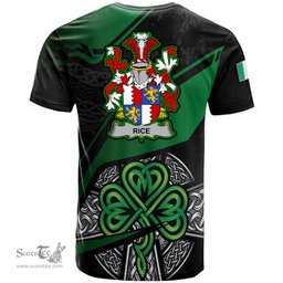 ScotsTee Shop Irish Rice Coat of Arms Irish T Shirt Irish Celtic Cross & Shamrock