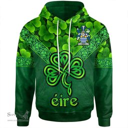 ScotsTee Shop Irish Aiken Coat of Arms Irish Hoodie Ireland Shamrock Triangle Style