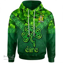 ScotsTee Shop Irish Beatty or Betagh Coat of Arms Irish Hoodie Ireland Shamrock Triangle Style
