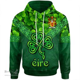 ScotsTee Shop Irish Field Coat of Arms Irish Hoodie Ireland Shamrock Triangle Style