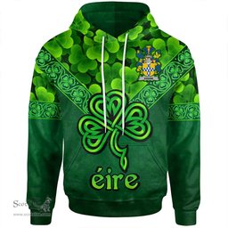 ScotsTee Shop Irish Exham Coat of Arms Irish Hoodie Ireland Shamrock Triangle Style