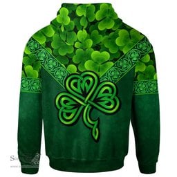 ScotsTee Shop Irish House of HACKETT Coat of Arms Irish Hoodie Ireland Shamrock Triangle Style