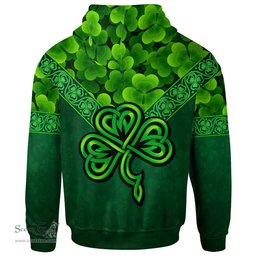 ScotsTee Shop Irish Harty or O'Haherty Coat of Arms Irish Hoodie Ireland Shamrock Triangle Style