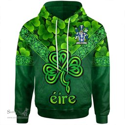 ScotsTee Shop Irish Mills Coat of Arms Irish Hoodie Ireland Shamrock Triangle Style