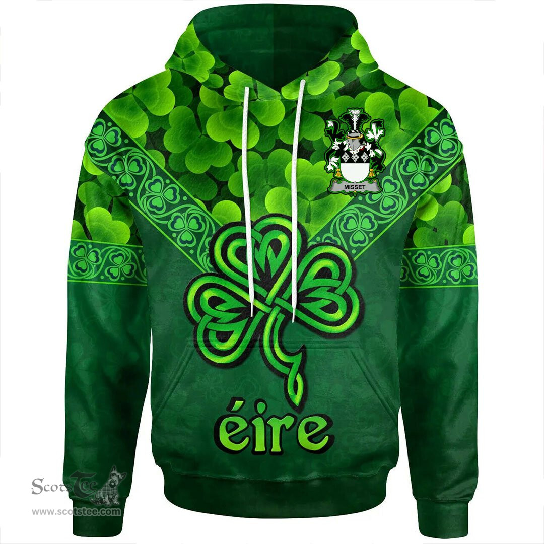 ScotsTee Shop Irish Misset Coat of Arms Irish Hoodie Ireland Shamrock Triangle Style