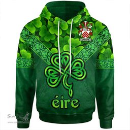 ScotsTee Shop Irish Langton Coat of Arms Irish Hoodie Ireland Shamrock Triangle Style