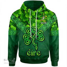 ScotsTee Shop Irish Pearse Coat of Arms Irish Hoodie Ireland Shamrock Triangle Style