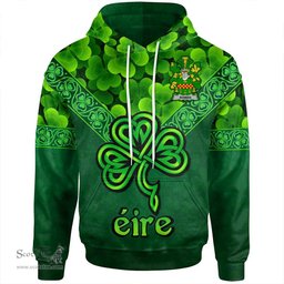 ScotsTee Shop Irish Rowan Coat of Arms Irish Hoodie Ireland Shamrock Triangle Style