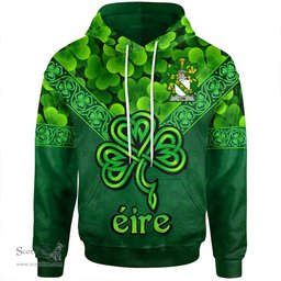 ScotsTee Shop Irish Low Coat of Arms Irish Hoodie Ireland Shamrock Triangle Style