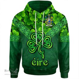 ScotsTee Shop Irish Knox Coat of Arms Irish Hoodie Ireland Shamrock Triangle Style