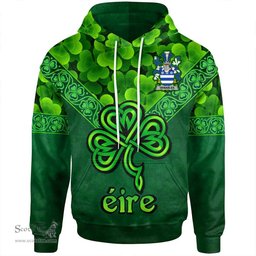 ScotsTee Shop Irish Venables Coat of Arms Irish Hoodie Ireland Shamrock Triangle Style