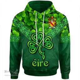 ScotsTee Shop Irish Webb Coat of Arms Irish Hoodie Ireland Shamrock Triangle Style