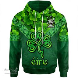 ScotsTee Shop Irish Crowley Coat of Arms Irish Hoodie Ireland Shamrock Triangle Style