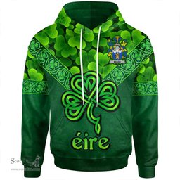 ScotsTee Shop Irish Eagar Coat of Arms Irish Hoodie Ireland Shamrock Triangle Style