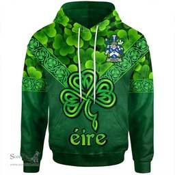 ScotsTee Shop Irish Sheilds Coat of Arms Irish Hoodie Ireland Shamrock Triangle Style