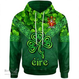 ScotsTee Shop Irish Marsh Coat of Arms Irish Hoodie Ireland Shamrock Triangle Style